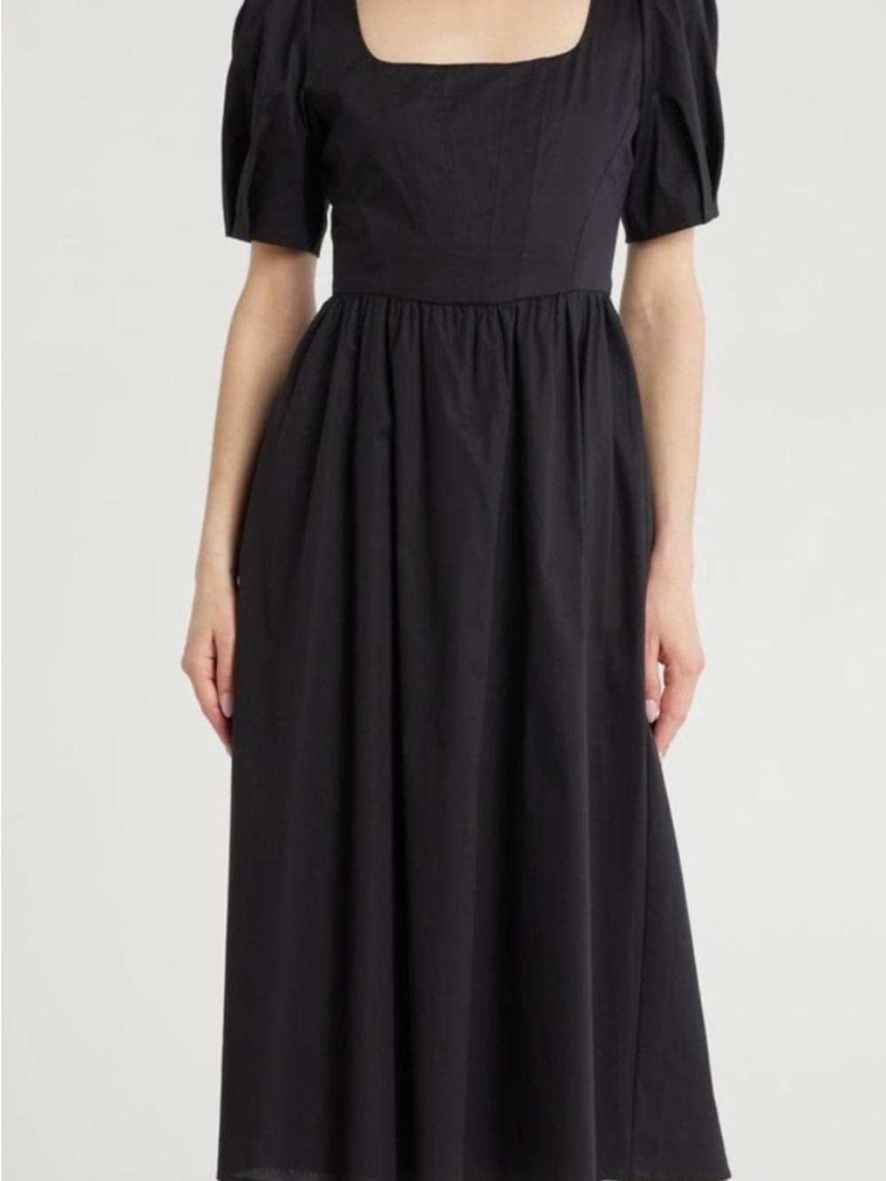 NWT WAYF Women's Black Elegant Midi Dress | M